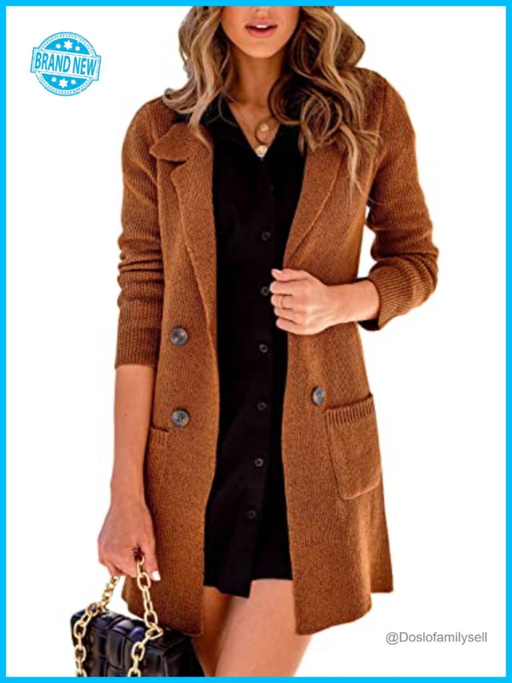 Open Front Cardigan Button Down Long Sleeve Lightweight Knit Sweater Coat